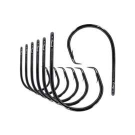 BLUEWING Inline Circle Hook Fishing Hooks High Carbon Steel Fishing Hooks Extra Sharp Fish Hooks for Freshwater Saltwater Fishing, Size 9/0, 10pcs
