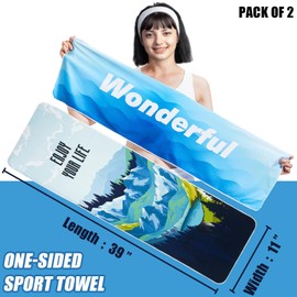 Luwint Cooling Towels for Sport, Pack of 2 Quick Dry Microfiber Towels for Workout Exercise Hiking Yoga Golf Travel