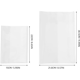 TEHAUX Fundas Transparentes Para Libros 20 Piezas Funda De Plástico Impermeable Para Libros A4 A5 Funda Transparente Para Libros Fundas De Presentación Vinculantes Para Libros Folder