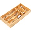 Umilife Bamboo Kitchen Drawer Organizer, 8 Inch Silverware Utensils Tray
