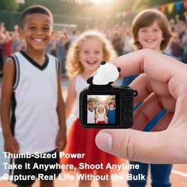 Mini Keychain Camera – Pocket-Size Retro Digital Camera, Tiny Nostalgic Snap Cam, Portable Mini Vintage Camcorder with 1.4" LCD & Angle Lens, Small Retro Camera (Black, 32G)