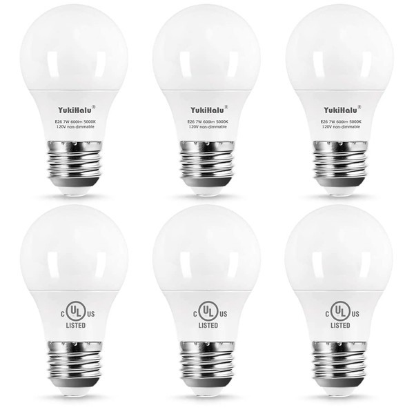 YukiHalu A15 LED Light Bulbs, 60W Equivalent, E26 Base, 3000K/5000K