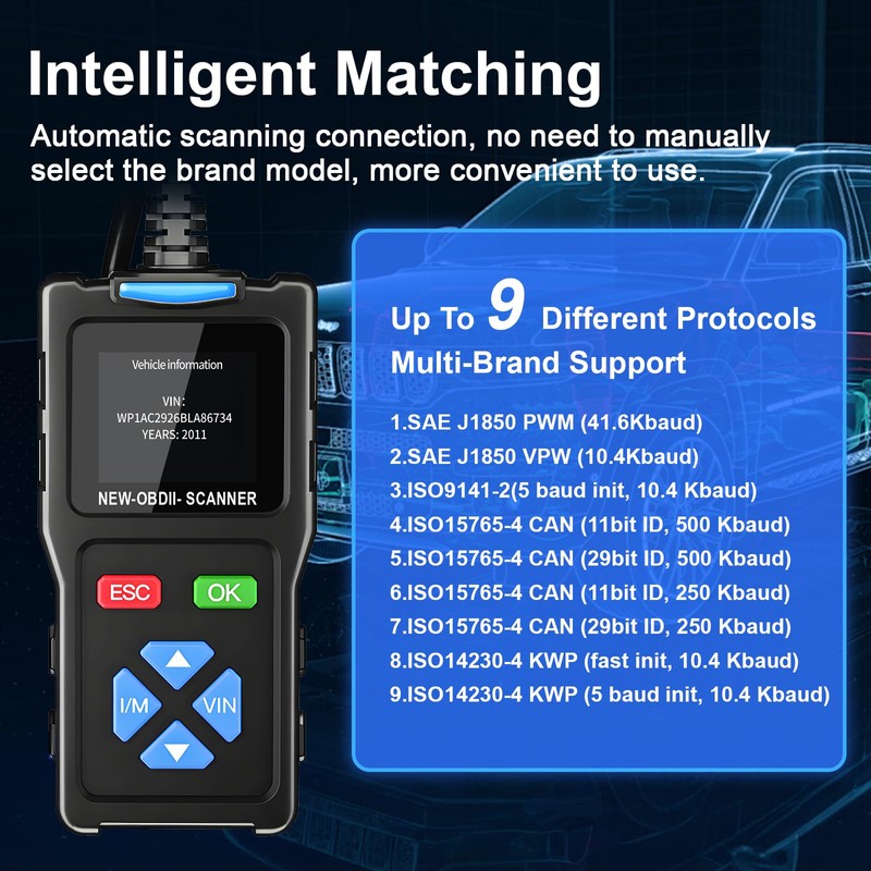 Topdiag T100 OBD2 Scanner: All Mode Diagnostic Code Reader I/M