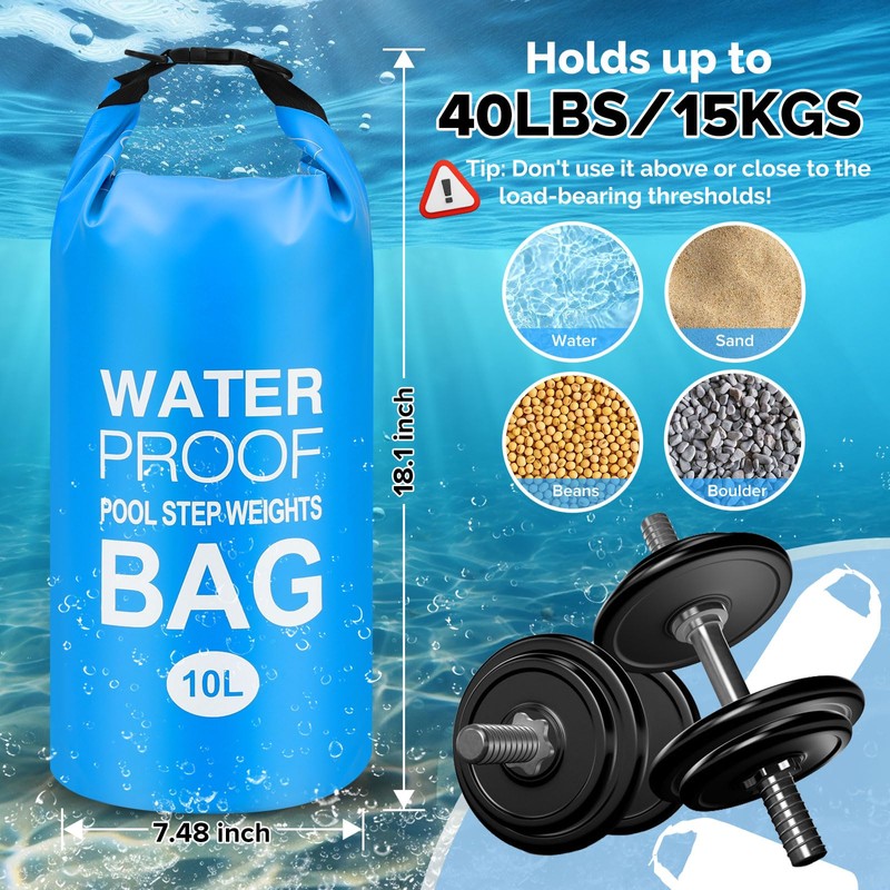Goovilla Pool Ladder Weights Universal, 2 Pack 10L, 500D PVC,
