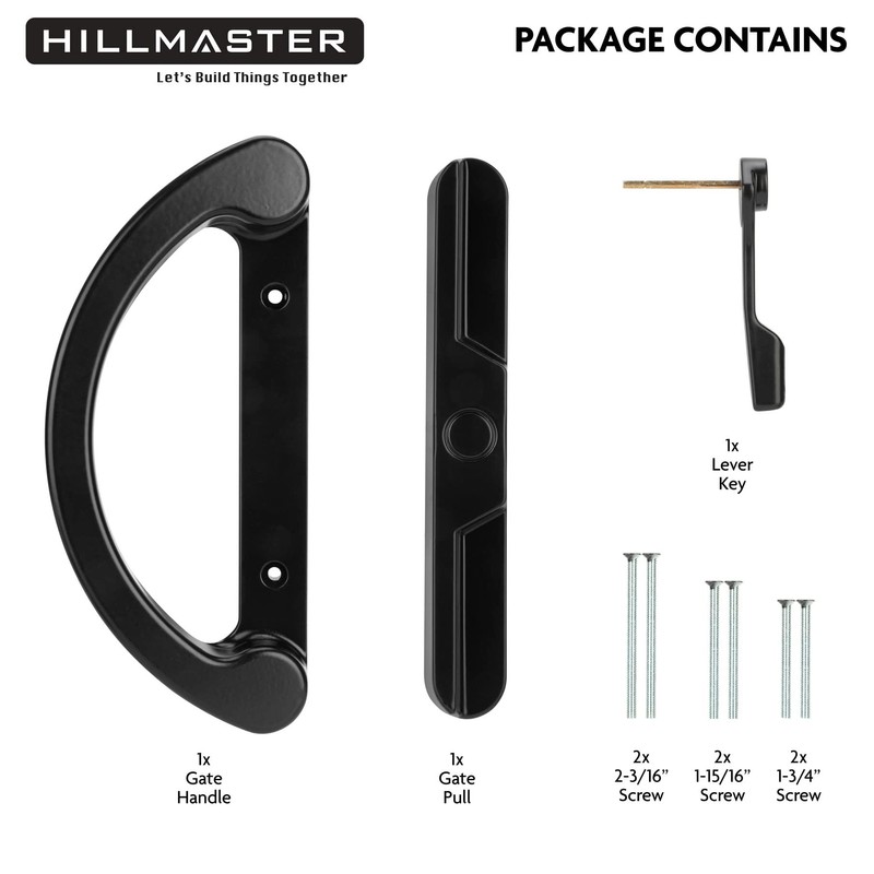HILLMASTER Patio Sliding Glass Door Handle Replacement Set,Mortise Style Reversible