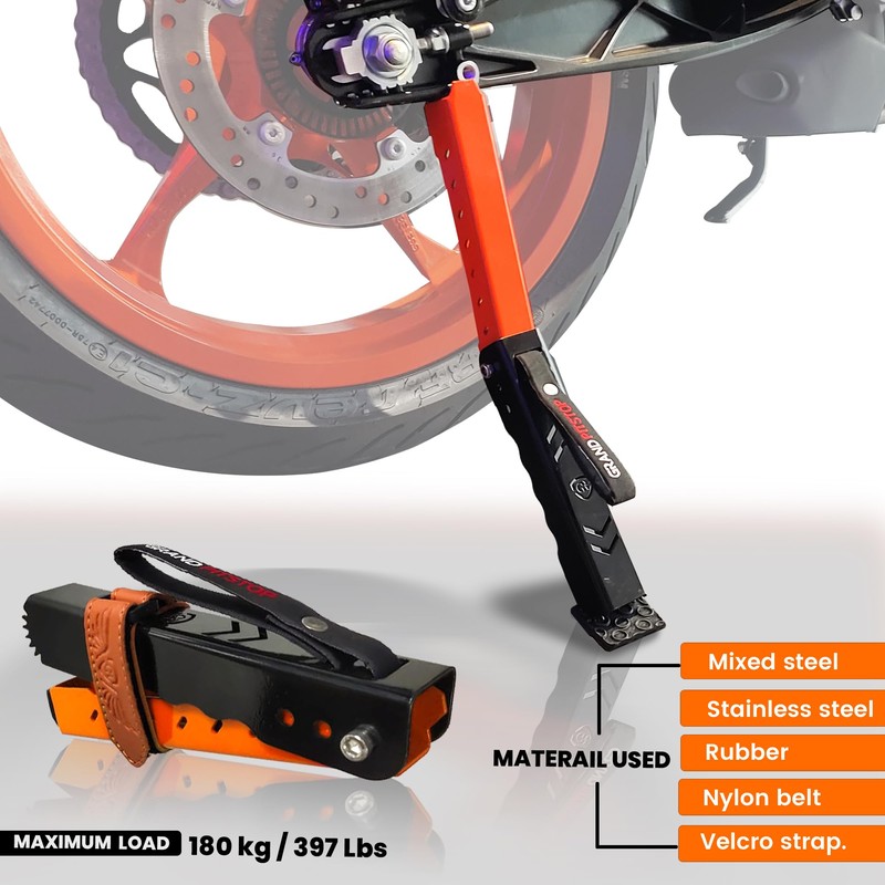 GRAND PITSTOP Motorcycle Maintenance Stand, Portable & Compact Lift Stand