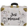ootb Savings Box, Suitcase, just Married, Ceramic, White & Gold,