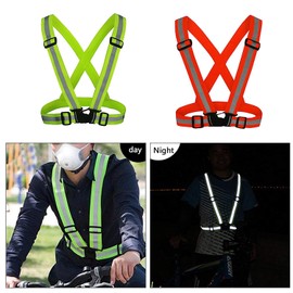 High Visibility Vest Running, Adjustable Reflective Vest, Reflective Safety Vest, Pack of 2 Safety Vests for Night Outdoor Running, Jogging & Cycling, Comfortable and Lightweight, Unisex Fits