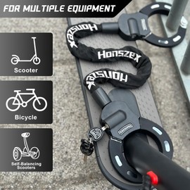 Honszex Scooter Lock, Electric Scooter Locks Anti Theft & Waterproof Scooter Bag, Bike Lock with Key, Heavy Duty Handcuff Chain Lock for E Scooter, Electric Bike, Bicycle, Motorbikes