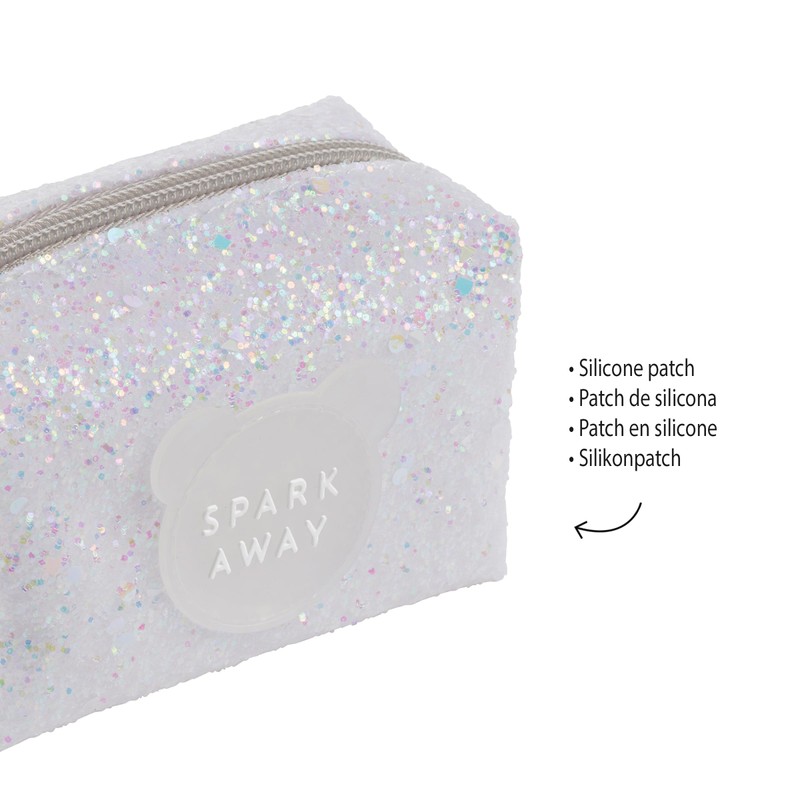 Back2Fun Uni Kinder Monedero Purpurina Blanco B2f Reisezubehör-Brieftasche, weiß