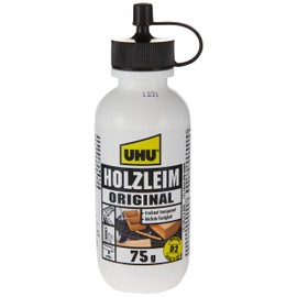 UHU UHU Holzleim Original Flasche, Universeller Wei?leim - geeignet fr alle blichen Holzarten und -verklebungen, 75g
