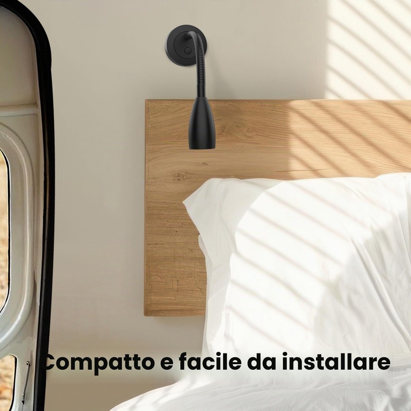 CamperXlite 2 Pezzi Lampada da Lettura LED 12-24V – Flessibile