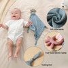 AmazingM Baby Muslin Security Blanket with Food Grade Silionce Teether,Soothe