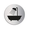 OFFORM Stainless Steel Door Sign "Shower / Bathroom" Ø 75