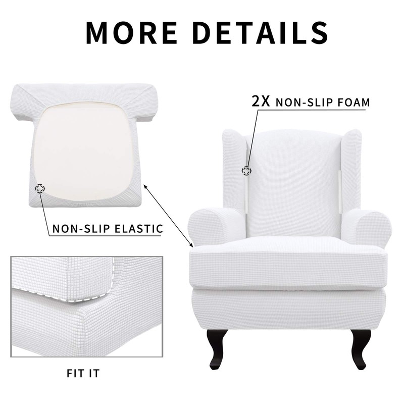 Easy-Going Stretch Wingback Chair Sofa Slipcover 2-Piece Sofa Cover Furniture