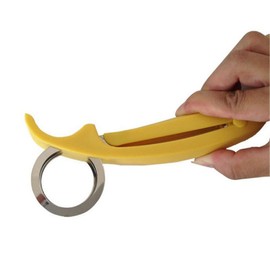 Libloop 1 PCs Creative Stainless Steel Banana Chopper Fruit Cutter Cucumber Vegetable Peeler slicers Kitchen Tools, Yellow