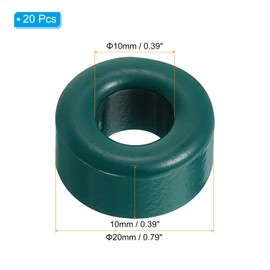 PATIKIL Ferrite Toroid Core 0.8 Inch ADx 0.4 Inch ID x 0.4 Inch H Ferrite Rings Transformer Ferrite Toroid Cores for EMI/RFI Filters Green Pack of 20