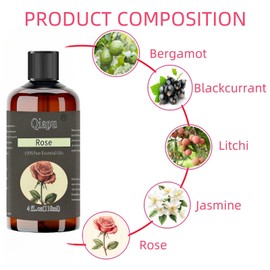 Pure and Natural Rose Diffuser Scented Oil Premium Aromatherapy for Laundry Scented Oils with Dropper