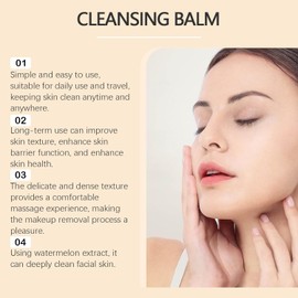 Bálsamo Limpiador Desmaquillante Aceite Limpiador Facial Hidratante, Fórmula Suave Limpiador Facial Diario 60 G/2,12 Oz