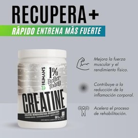 HUMANS HEALTH Creatina Monohidratada, Alta Pureza, 300g en Polvo Sin Sabor, Suplemento Alimenticio para Apoyo al Desempeo Fsico y Recuperacin Muscular