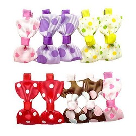 Beautiful Set of 2 Bow Hair Grips Clips For Women Girls Baby Toddler (Set of 5 pairs)