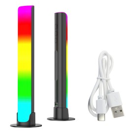 XiXiRan Music Rhythm Light, Colourful Sound Control Light, Music Light Bar, RGB Sound Control LED Light Stick, Ambiance Play Lightbar, 32Bit Music Level Light, USB Charging Sound Pickup Light (C)