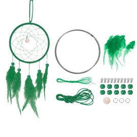 PATIKIL DIY Dream Catcher Kit, Making Dream Catcher Supplies Wall Hanging Handmade Dream Catcher Kits for Beginner Style 3, Green