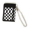 Black and White Checkerboard Wallet w/Chain