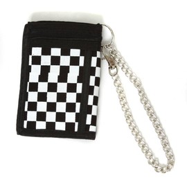 Black and White Checkerboard Wallet w/Chain