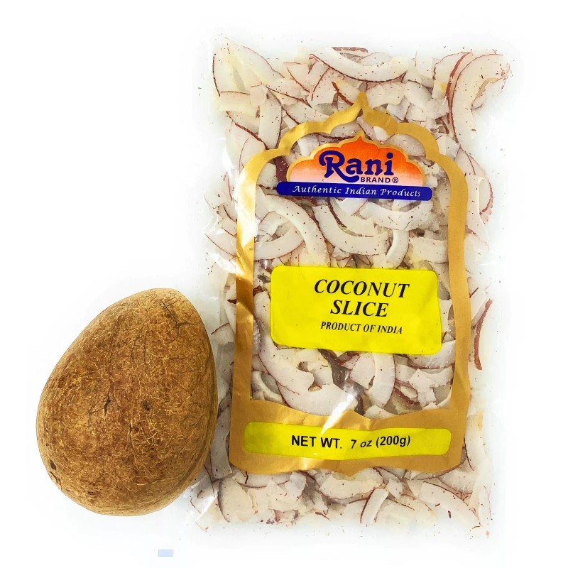 Rani Coconut (Copra) Sliced 7oz (200g) (Uncooked, Unsweetened)