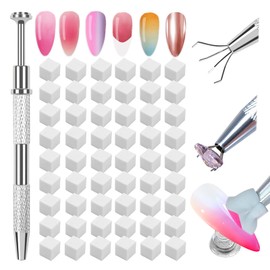 ESUOHYM 200 PCS Nail Sponges for Ombre with Grabbing Pen Mini Aura