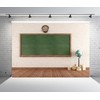 BELECO 9x6ft Fabric School Backdrop Empty Vintage Classroom Green Blackboard