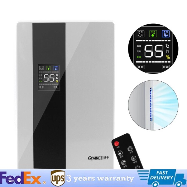 2.2L Dehumidifier for Basement Bedroom Intelligent Dehumidifier with Drain Hose