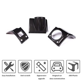 Qiosreui Center Console Dashboard Side Air Vent Cover Fit for Hummer H2 2003-2007, Dashboard Air Vent Outlet Panel Trim Cover Accessories, 3PCS, ABS (Carbon Fiber Texture)