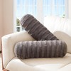 Cheer Collection Faux Fur Cylinder Pillows - Decorative Bolster Pillows
