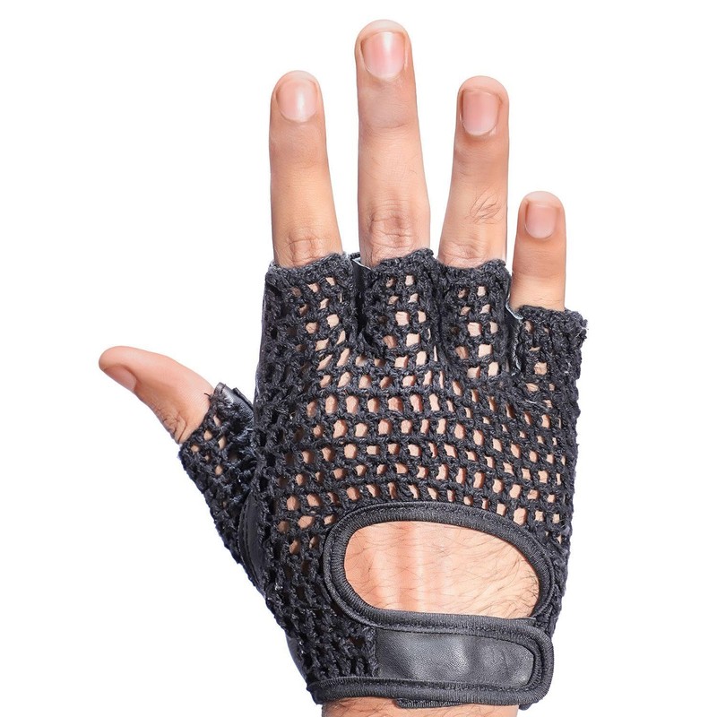 PRIME SPORTS Weight Lifting Crochet Leather Padded Gym Training Fitness