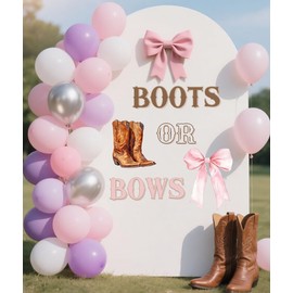Boots or Bows Wall Decal - Boots or Bows Gender Reveal Decorations - Gender Reveal Party Supplies