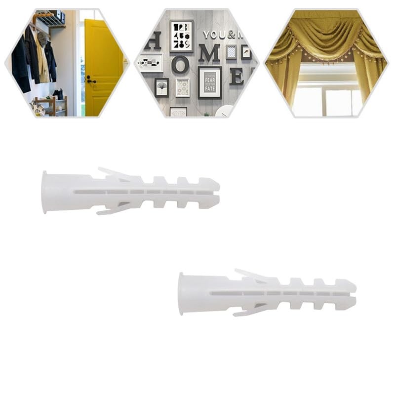 M10 x 50mm Wall Plugs, White Plastic Screw Plugs for