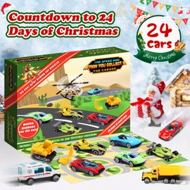 NIGOWAYS Advent Calendar 2025 for Kids,24 PCS Christmas Advent Calendar Car Toy,24 Days Countdown Calendar Toys,Christmas Countdown Calendars for Kids Boys Girls