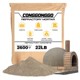 22 LBS Refractory Mortar, 2600°F High Temperature Mortar for Masonry -Fire Refractory Cement Patch for Fireplace Brick, Fire Pit, Kiln, Forge & Pizza Oven Repair- No Heat Cure, Air Set Formula
