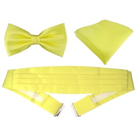 TigerTie Men's Plain Cummerbund - yellow - One size