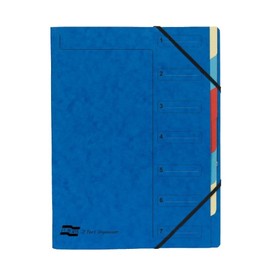 Exacompta Europa 7-Part Organiser 400gsm Pressboard A4 Blue