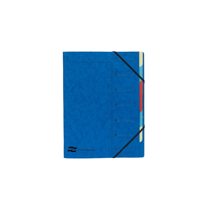 Exacompta Europa 7-Part Organiser 400gsm Pressboard A4 Blue