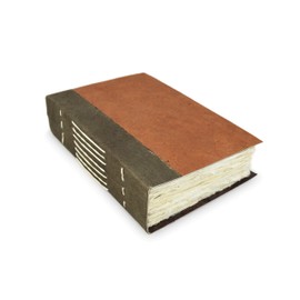 Nepali Wayfinder Journal with Extra-thick Handmade Lokta Paper, 5x8 Inch Personal Writing Office Notebook Sketchbook. Made in Nepal. (Terra Cotta, Small)
