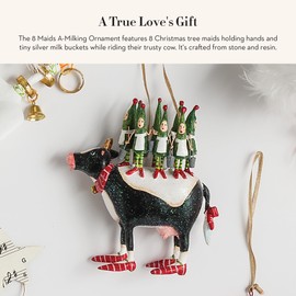 MACKENZIE-CHILDS Patience Brewster 12 Days Christmas Ornament, Christmas Tree Ornament, 8 Maids A-Milking