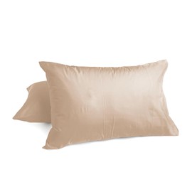 Peru Pima - 415 Thread Count - 100% Peruvian Pima Cotton - Percale - Set of 2 Pillow Cases - Standard, Latte