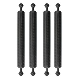 CS PRIORITY Kohlefaser-Schwimmer-Verlängerungsarm, 2,5 cm, Dual-Kugel-Tauchkamera, Fotografie, D40 mm, leichtes Unterwasser-Auftriebsstativ (4 Stück, 30,5 cm, schwarz)