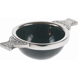 Wentworth Pewter - Horn and Pewter Quaich Whisky Tasting Bowl Loving Cup Burns Night