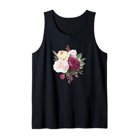 Vintage Rose Shirt Flower Floral Art Boho White Roses Tank Top
