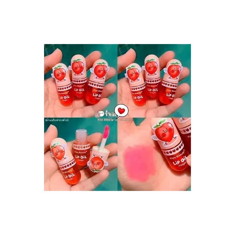 Lip Oil Magic Kiss Beauty Gloss Labial Brillo Aroma 1pz